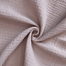 Ткань Муслин Жатый, цвет Пыльно-Розовый (на отрез)  в Кургане