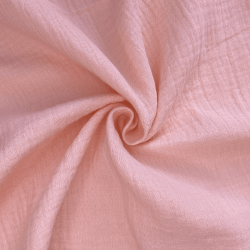 Ткань Муслин Жатый, цвет Нежно-Розовый (на отрез)  в Кургане