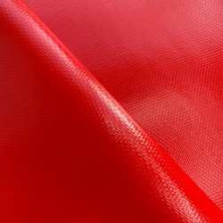Ткань ПВХ 600 гр/м2 плотная, Красный (Ширина 150см), на отрез  в Кургане