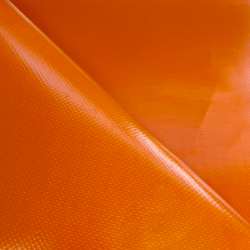 Тентовый материал ПВХ 450 гр/м2, Оранжевый (Ширина 160см), на отрез  в Кургане, 450 г/м2, 699 руб