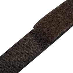 Контактная лента 40мм (38мм) цвет Тёмно-Коричневый (велькро-липучка, на отрез)  в Кургане