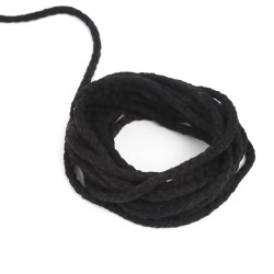 Шнур для одежды тип 2, цвет Чёрный (плетено-вязаный/полиэфир)  в Кургане