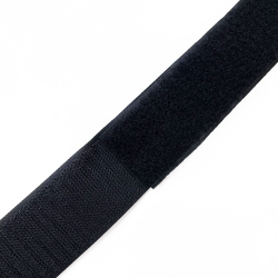 Контактная лента 40мм (38мм) цвет Черный (велькро-липучка, на отрез)  в Кургане